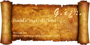 Gadányi Ábel névjegykártya
